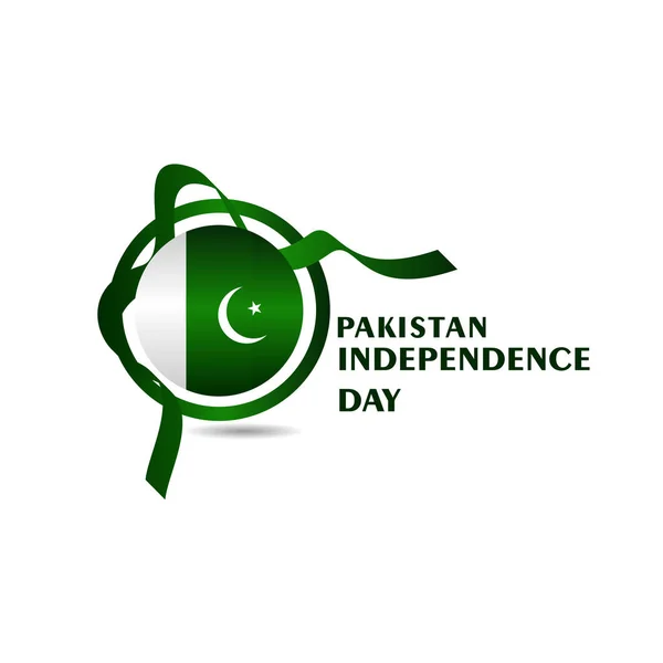 Иллюстрация дизайна векторного шаблона Дня независимости Пакистана — стоковый вектор