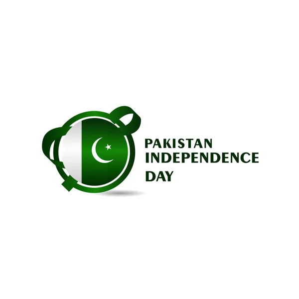 巴基斯坦独立日矢量模板设计插图 — 图库矢量图片