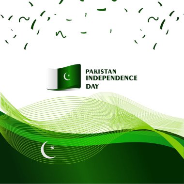 Pakistan Bağımsızlık Günü Vektör Şablontasarım İllüstrasyon