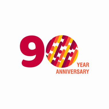 90 Yıl Yıldönümü Mor Vektör Şablontasarım İllüstrasyon