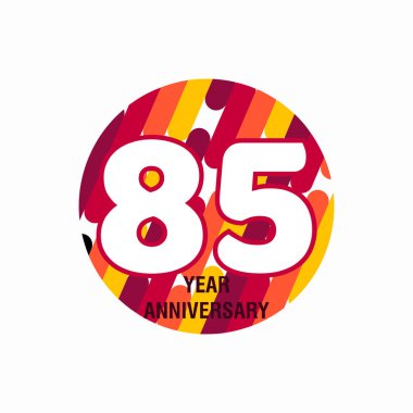 85 Yıl Yıldönümü Mor Vektör Şablontasarım İllüstrasyon