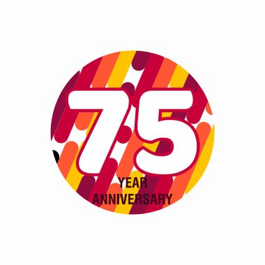 75 Yıl Dönümü Mor Vektör Şablonu Tasarım İllüstrasyon