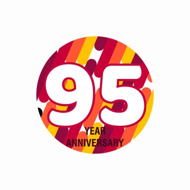 95 Yıl Dönümü Mor Vektör Şablonu Tasarım İllüstrasyon