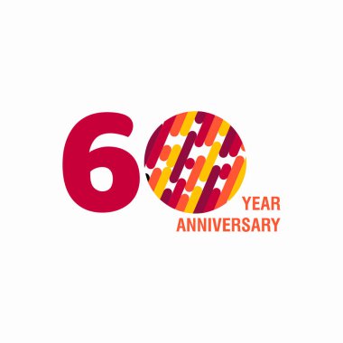 60 Yıl Yıldönümü Mor Vektör Şablontasarım İllüstrasyon