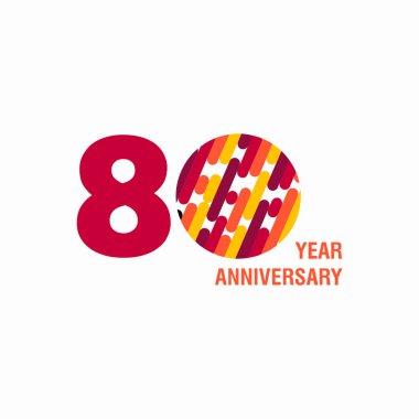 80 Yıl Yıldönümü Mor Vektör Şablontasarım İllüstrasyon