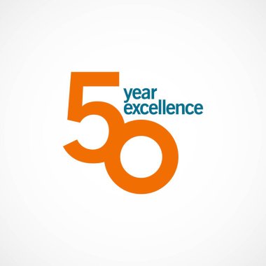 50 Yıl Dönümü Mükemmellik Vektör Şablontasarım İllüstrasyon