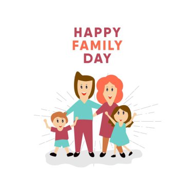 Mutlu Aile Günü Vektör Şablontasarım İllüstrasyon
