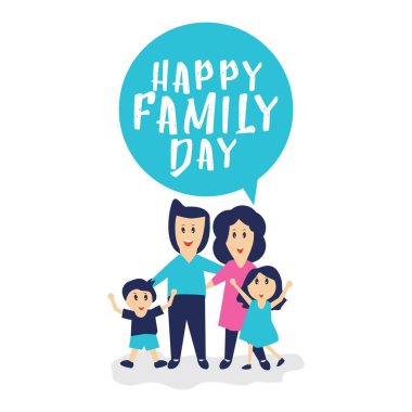 Mutlu Aile Günü Vektör Şablontasarım İllüstrasyon