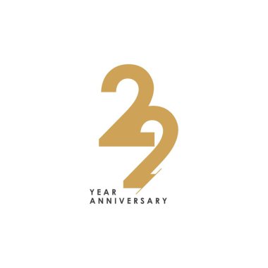 22. Yıldönümü Logo Şablonu Tasarım İllüstrasyonu