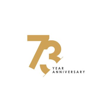 73 Yıl Yıldönümü Vektör Şablon Tasarımı Çizimi