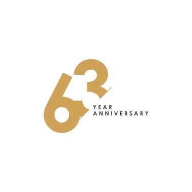 63 Yıl Yıldönümü Vektör Şablonu Tasarım Çizimi