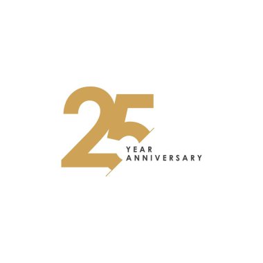 25 Yıl Yıldönümü Vektör Şablonu Tasarım İllüstrasyonu