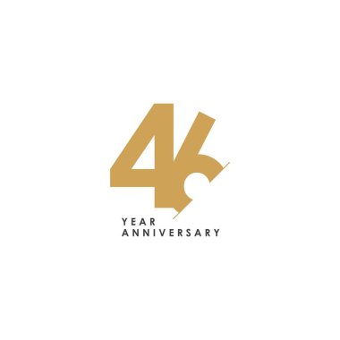 46. Yıl Yıldönümü Vektör Şablonu Tasarım Çizimi