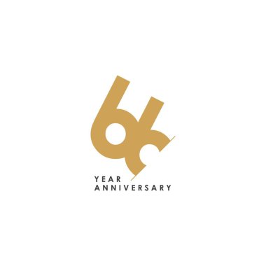 66 Yıl Yıldönümü Vektör Şablonu Çizimi