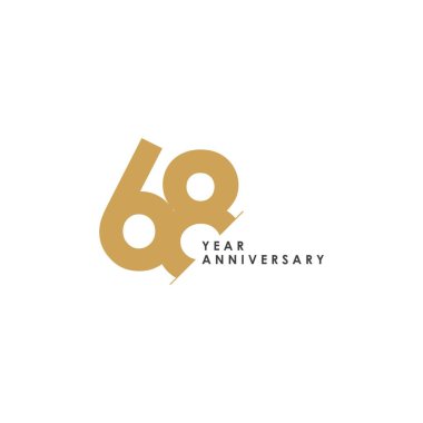 68 Yıl Yıldönümü Vektör Şablonu Çizimi