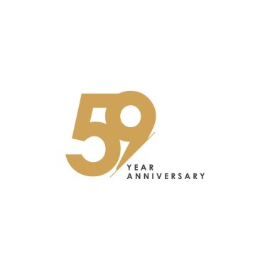 59 Yıl Yıldönümü Vektör Şablonu Çizimi