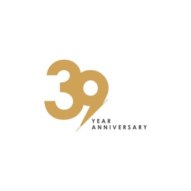 39 Yıl Yıldönümü Vektör Şablonu Çizimi