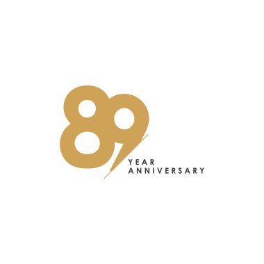 89 Yıl Yıldönümü Vektör Şablonu Tasarım İllüstrasyonu