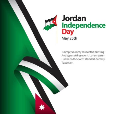 Jordan Independence Day Vector Template Design Illustration clipart