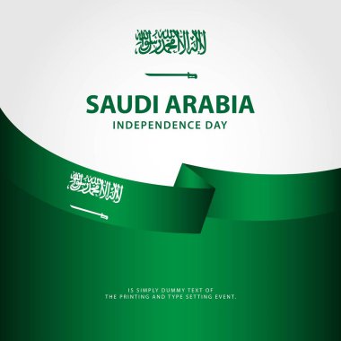 Suudi Arabistan Bağımsızlık Günü Bayrak Vektör Şablonu Tasarım İllüstrasyon