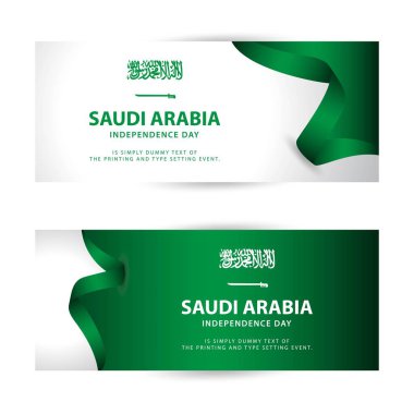 Suudi Arabistan Bağımsızlık Günü Bayrak Vektör Şablonu Tasarım İllüstrasyon