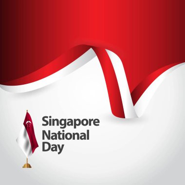 Singapur Ulusal Gün Vektör Şablon tasarım illüstrasyon