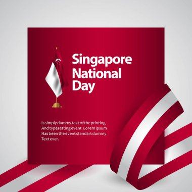 Singapur Ulusal Gün Vektör Şablon tasarım illüstrasyon