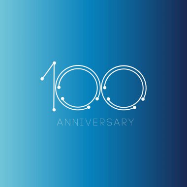 100 Yıl Yıldönümü Vektör Şablonu Tasarımı Çizimi