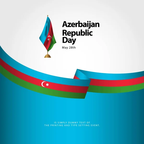 Azerbaiyán Día República Vector Plantilla Diseño Ilustración — Vector de stock