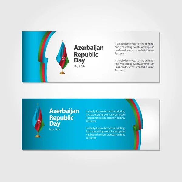 Azerbaiyán Día República Vector Plantilla Diseño Ilustración — Vector de stock