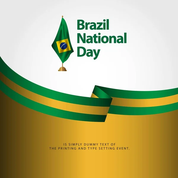 ブラジル国民の日フラグベクトルテンプレートデザインイラスト — ストックベクタ