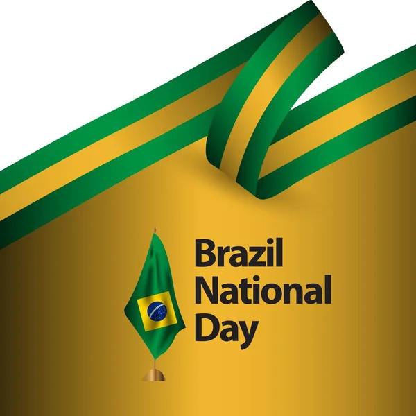 Brasil National Day Flag Vector Template Design Illustration —  Vetores de Stock