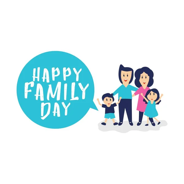 Mutlu Aile Günü Vektör Şablontasarım İllüstrasyon — Stok Vektör