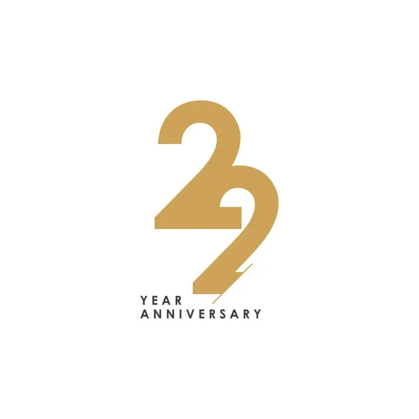 22 Aniversario Logo Vector Plantilla Diseño Ilustración — Archivo Imágenes Vectoriales