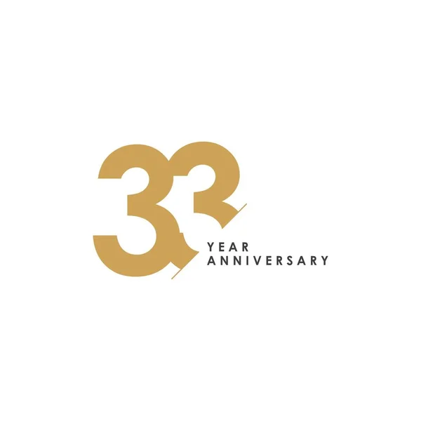 33 Year Anniversary Vector Template Design Illustration — Stock Vector