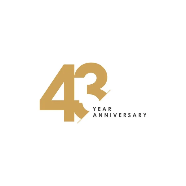 43 Anos Anniversary Vector Template Design Ilustração — Vetor de Stock