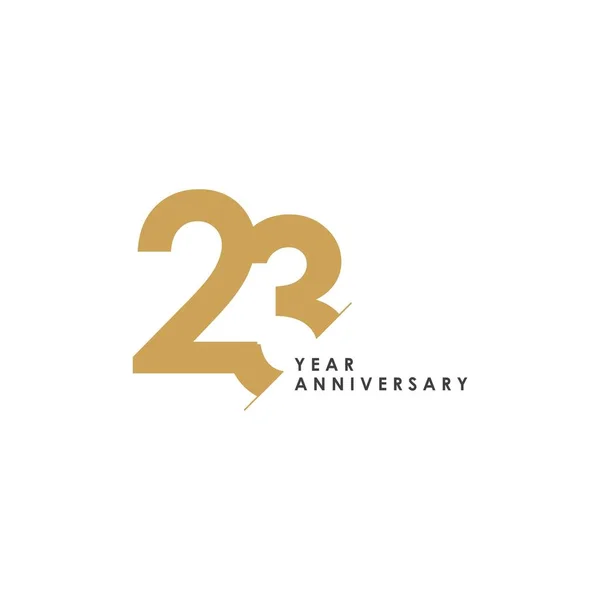 23 Year Anniversary Vector Template Design Illustration — Stock Vector