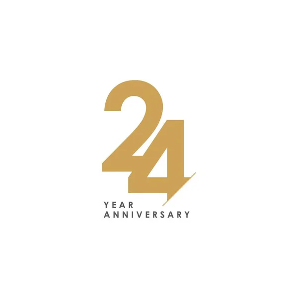 24 Year Anniversary Vector Template Design Illustration — Stock Vector