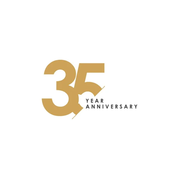 35 Year Anniversary Vector Template Design Illustration — Stock Vector