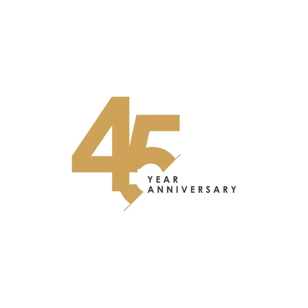 45 Yıl Yıldönümü Vektör Şablon Tasarımı Çizimi
