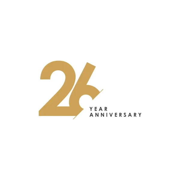 26周年記念ベクトルテンプレートデザインイラスト — ストックベクタ