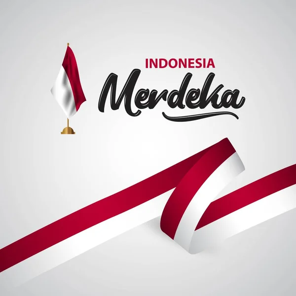 Indonesien merdeka flagge vektor vorlage design illustration — Stockvektor