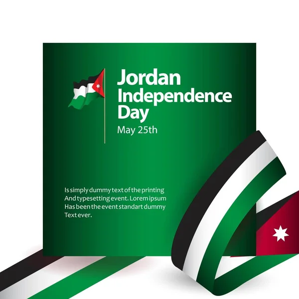 约旦独立日矢量模板设计插图 — 图库矢量图片