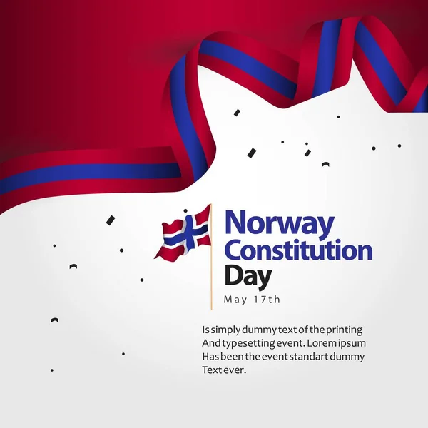 Noorwegen Grondwet dag vlag vector sjabloonontwerp illustratie — Stockvector