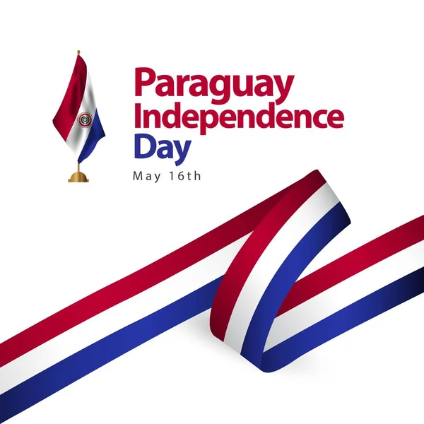Modèle vectoriel de drapeau du jour de l'indépendance du Paraguay Illustration de conception — Image vectorielle