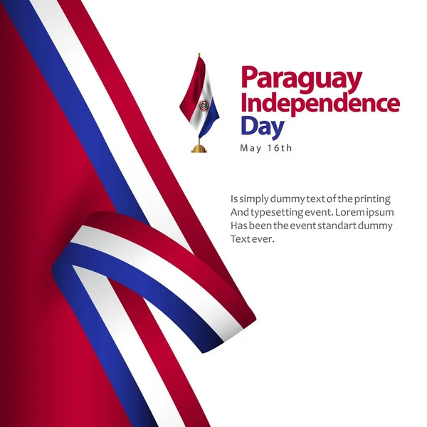 Paragwaj Dzień Niepodległości flaga wektor szablon projekt ilustracja — Wektor stockowy