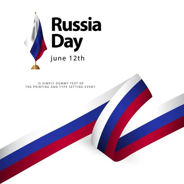 Illustration de conception de modèle de vecteur de drapeau de jour de Russie — Image vectorielle