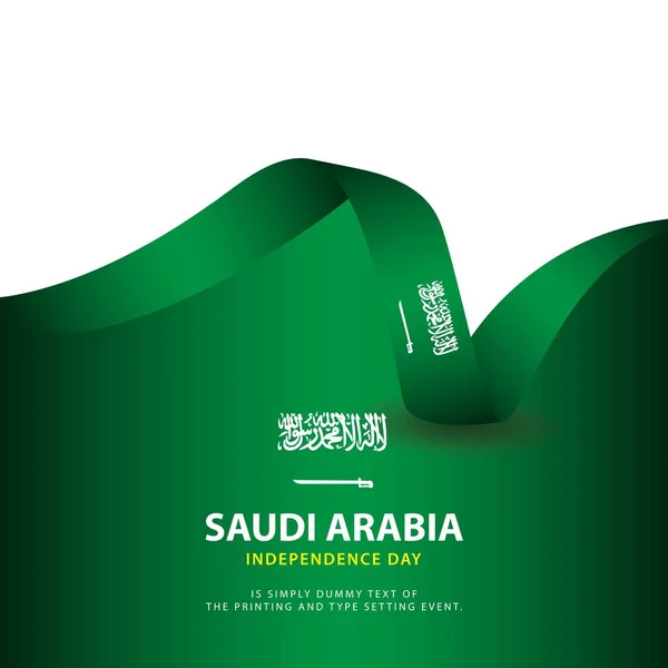 Arabia Saudita Día de la Independencia Bandera Vector Plantilla Diseño Ilustración — Vector de stock