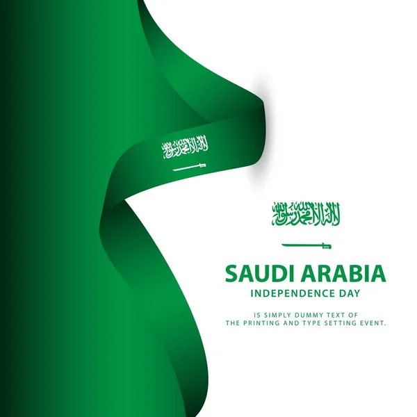 Arabia Saudita Día de la Independencia Bandera Vector Plantilla Diseño Ilustración — Vector de stock