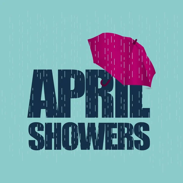 April Showers May Flowers Vector Template Design Illustration — Stock Vector